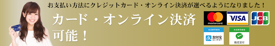 カード決済・オンライン決済可能！